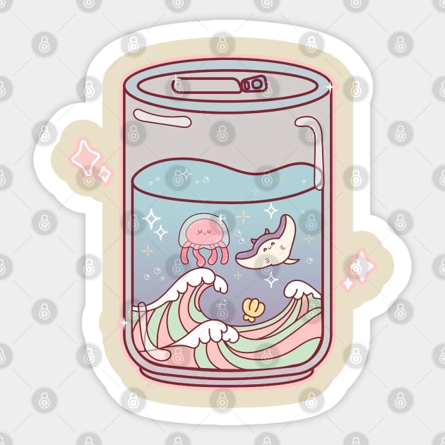 Ocean Can icon Cute Sticker by ingridlidraw